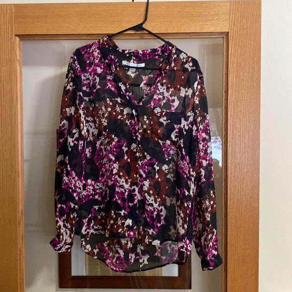 Diane Vin Furstenburg Sheer Silk Blouse - Picture 2 of 3